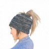 EKB Messy Bun Beanie- New Bun Beanie- Crochet Messy Bun Beanie- Ponytail Beanie Hat - Black - CG1895QEHYR