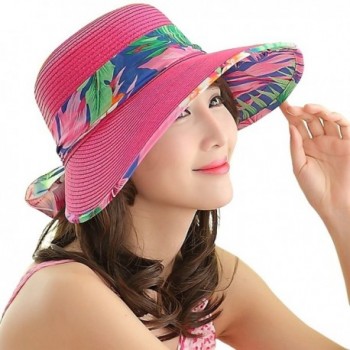 Face Protection Sun Hat Summer Hats For Women Foldable Anti-UV Hat - Red - C612DF3RRER