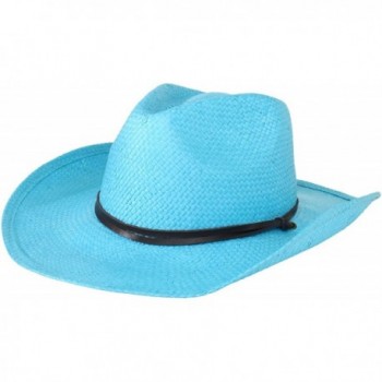 San Diego Hat Company Women's Soft Toyo Paper Cowboy Hat - Turquoise - CD1171D08DP