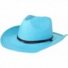 San Diego Hat Company Women's Soft Toyo Paper Cowboy Hat - Turquoise - CD1171D08DP