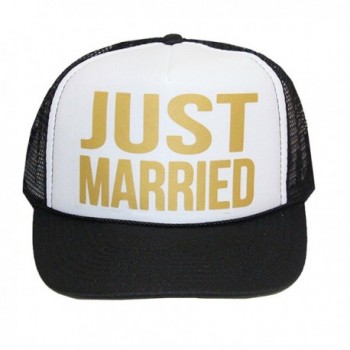 Classy Bride Just Married Trucker Hat - Black/White - CR17YD5THOQ