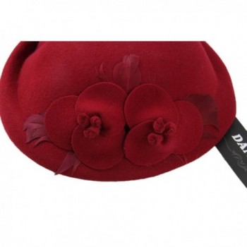 Dantiya Womens Beret Flower Feathers in Women's Berets