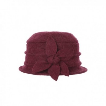 Dantiya Womens Winter Wrinkled Flower Burgundy