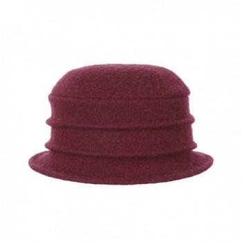 Dantiya Womens Winter Wrinkled Flower Burgundy in Women's Bucket Hats