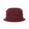 Dantiya Womens Winter Wrinkled Flower Burgundy in Women's Bucket Hats