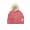 Joules Women's Bobble Cable Knit Hat with Faux Fur Pom - Soft Coral - CA1885YWX6I