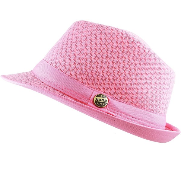 THE HAT DEPOT 200G1015 Light Weight Classic Soft Cool Mesh Fedora Hat - Lt. Pink - CY186SHTYU2