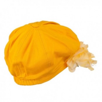 Flower Ribbon Trim Newsboy Cap