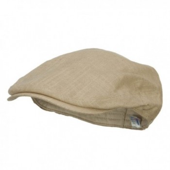 Men's Linen Summer Ivy Cap - Khaki - C611YAJF1NJ