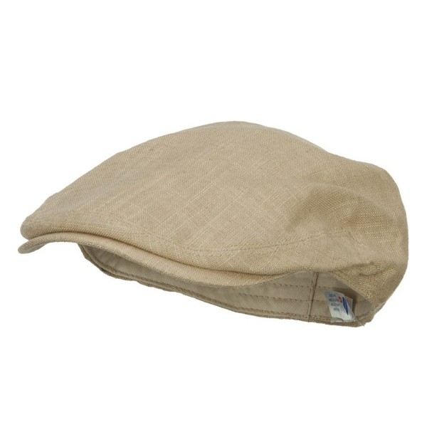 Men's Linen Summer Ivy Cap - Khaki - C611YAJF1NJ