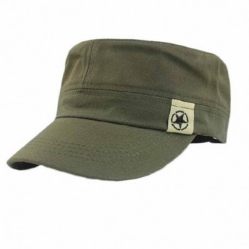 Makalon Fashion Unisex Flat Roof Military Hat Cadet Patrol Bush Hat Baseball Field Cap Army Green - CZ183MQ4E5O