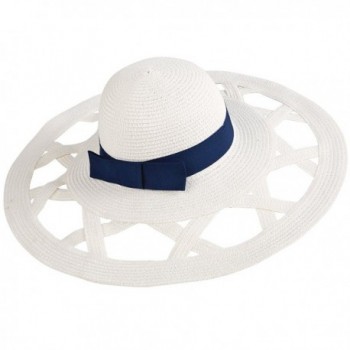 Mud Pie Women's Fashion Casey Sun Hat - White / Navy - CJ12BFGR7FP