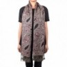 Paisley Floral Pashmina Maroon Silver