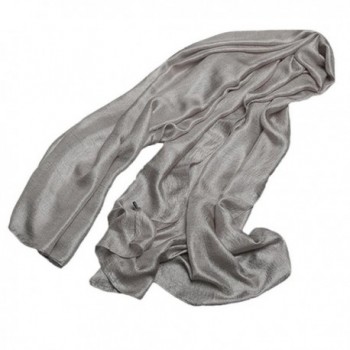 Lavany Large Soft Linen Women's Scarf Winter Fall Shawl Wrap Scarf in Solid Colors - Gray - CF186GRC3L6