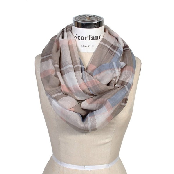 Scarfand's Plaid & Tartan Winter Scarf Wraps - Infinity Plaid Beige - CW11Q0RDII5