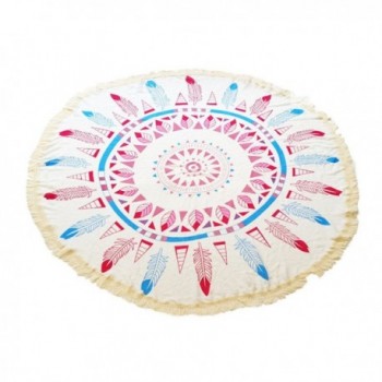 MineSign 5' Round Beach Throw with Tassel Hippy Boho Gypsy Beach Towel Tapestry - Pink Dream Catcher - C11840XLM4K