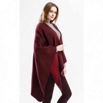 Joann Womens Wrap Shawl Solid Burgundy in Wraps & Pashminas