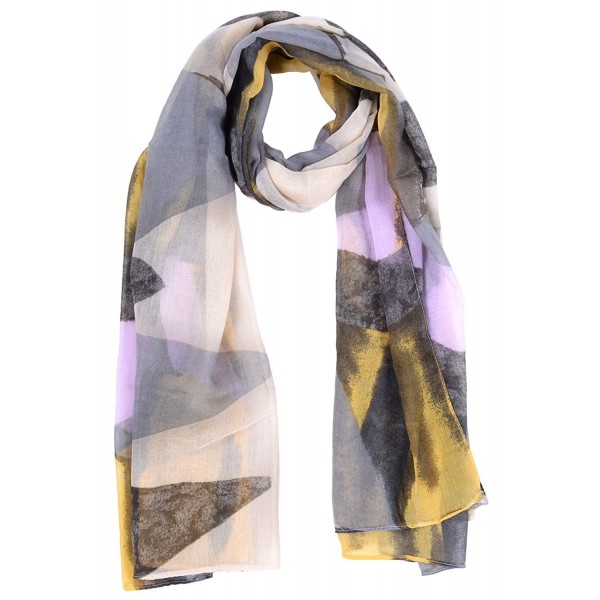 Womens Polyester Voile Scarf Geometry Pattern Soft Fashion Scarves ...