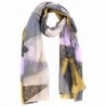 Salutto Womens Polyester Voile Scarf Geometry Pattern Soft Fashion Scarves Shawl Wrap - Yellow - C512KV0JBA9
