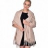 ADVANOVA Ideal Gift for Women 100% Wool Pashmina Large Size Blanket Scarf Spring Evening Wrap - Beige(gift Box) - C8186DC0ROT