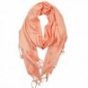 Achillea Soft Silky Solid Pashmina Shawl Wrap Scarf for Wedding Bridesmaid Evening Dress - Peach - CT185QZGDUN