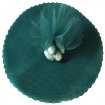 100 Hunter Green Scalloped Tulle Circles 9" Wedding Favor Wrap - C0114W1DYGR