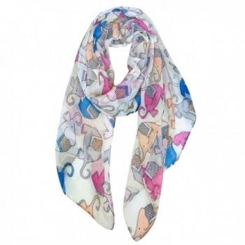GERINLY Animal Print Scarves: Cute Elephant Pattern Wrap Scarf For Women - Cute Beige - CG12M25WDQB