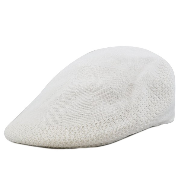 The Hat Depot 1100 Classic Mesh Newsboy Ivy Hat - White - CJ12CU5I3NP