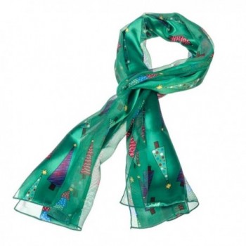 Purple Box Jewelry Christmas Tree Scarf One Size - Green - CZ11GQY9DBX