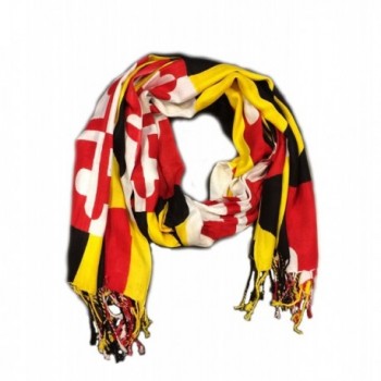 Maryland Flag Pashmina Scarf Shawl with University of Maryland Colors - CB12O4PBIE6