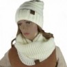 Knit Infinity Loop Scarf And Beanie Hat Set- Warm For The Winter In 6 Colors By Debra Weitzner - Hat Set Cream - C9185QDKL23