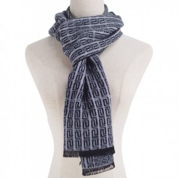 Monique Men Plaid Print Cashmere-like Scarf Autumn Winter Spring Thick Warm Scarves Wraps - Blue - C3186C3X2IW