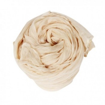 Bigban Women Cotton Scarf Soft Wrap Shawl Scarf Long Stole Crinkle Candy Colors - White - CV12M2J0ZZX