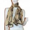 Scarf_tradinginc Aztec Skull Chiffon Silk Feel Scarf Wrap Swimwear Cover-up - Beige - CM11JXH3PQJ