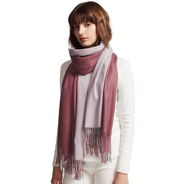 Warm Scarf & Shawl Double Use Pashmina for Woman Girls - Wine - CV188EC5I2Y