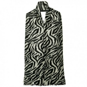 Fleece Scarf Pockets Black Zebra