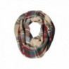 Red- Green Beige Plaid & Tartan Infinity Scarf Fashion Warm Cozy Scarves - CK1874Y3QM8