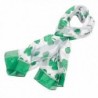Shamrock Scarf with Green Edge for St Patrick's Day in White - CJ11CTF4H2D