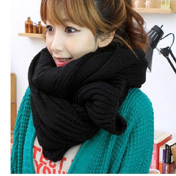 Women Men's Winter Soft Warm Knitting Wool Long Scarf Neck Warmer Wrap ...