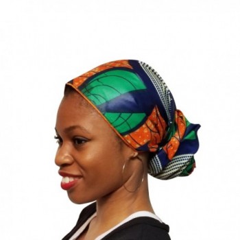 Orange Green African Ankara Multicolor in Fashion Scarves