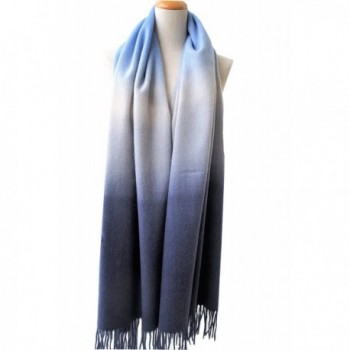 100%Hand Dye Wool Scarf- Pashmina-Shawl- Gradient Color - Blue and Black - C0186AQ74XT