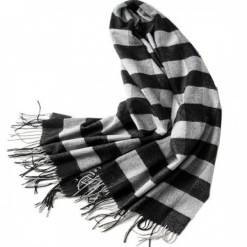 Women's Pashmina Long Scarf Thick Soft Winter Wool Wraps Lady Cotton Shawls Thin Spting Autumn Warm - Black - C3188XD8RDT