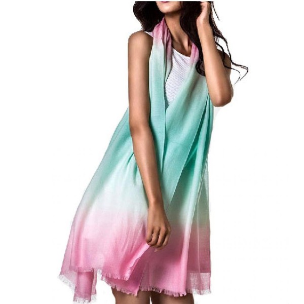 28'' x 78'' Australian Wool Scarf For Womens Long Shawl Wrap Pashmina For Dress - Green Powder - CM128S9NGT3