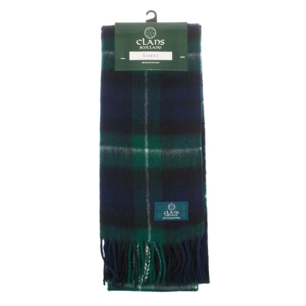 Clans Of Scotland Pure New Wool Scottish Tartan Scarf Lamont (One Size) - CL123BWPO0V