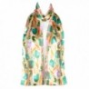 Chiffon Satin Ladies Womens Flower Tulip Design Scarf Shawl Wrap - Green/Yellow - CF12EW8G317