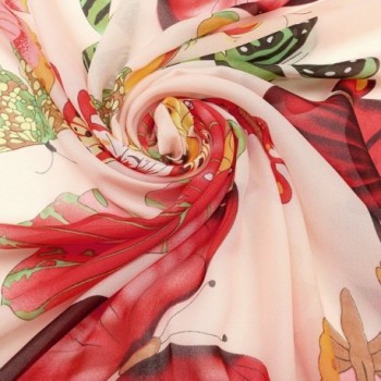 CHIC DIARY Womens Chiffon Pink butterfly in Fashion Scarves