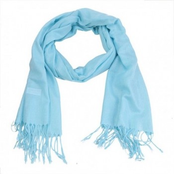 HDE Women's Wrap Scarf Lightweight All Seasons Solid Colors Classic Shawl - Sky Blue - C311C8QRR43