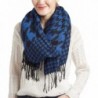 WOMEN'S PLAID BLANKET LONG SHAWL BIG GRID WINTER WARM LATTICE LARGE SCARF WRAP - Royal - C212O8XY8Q2