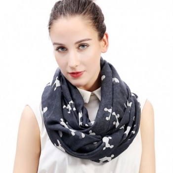 Lina & Lily Poodle Dog Print Women's Infinity Scarf Lightweight - Grey&white-l - CR127VLWZWX