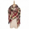 Plaid Blanket Tassels Soft Warm Scarf Large Gorgeous Wrap Shawl - Brown Red - CS186Z9YXIA